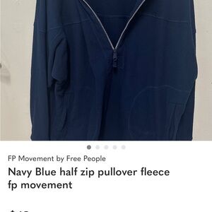 Free People Deep Blue Zip-Up Sweater